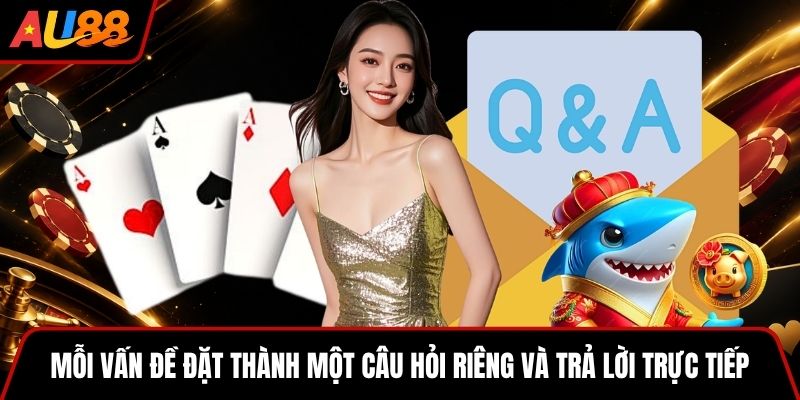 Mỗi vấn đề đặt thành một câu hỏi riêng và trả lời trực tiếp