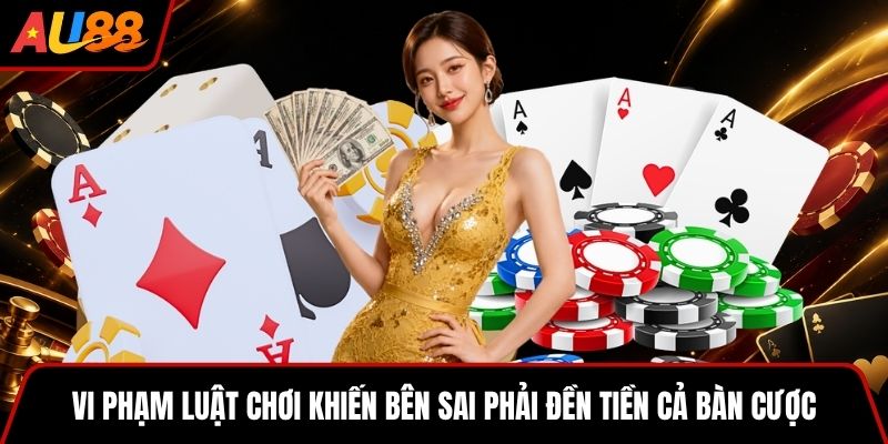 Vi phạm luật chơi khiến bên sai phải đền tiền cả bàn cược
